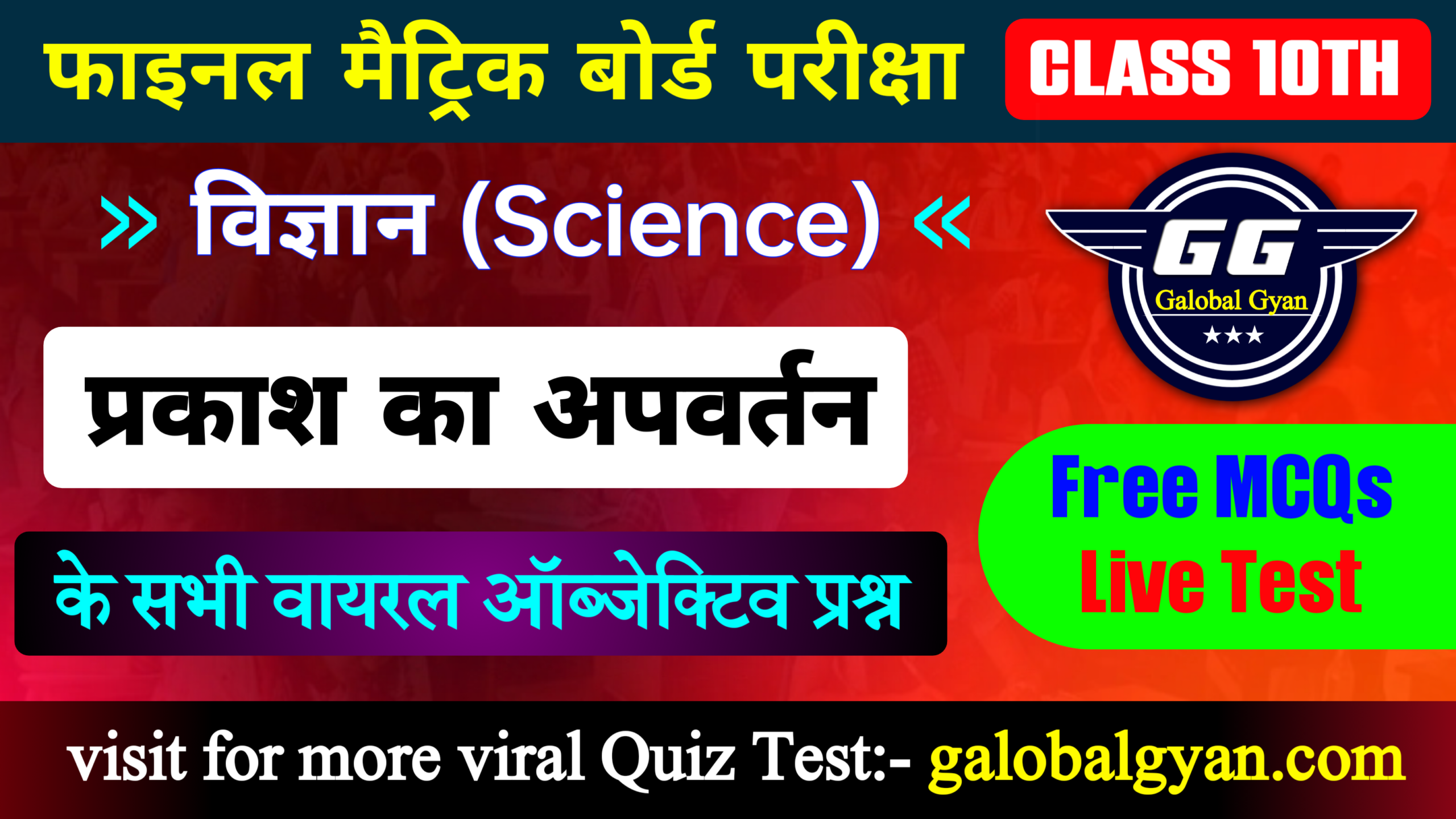 भौतिकी (Physics) अध्याय-02 | प्रकाश का अपवर्तन (Refraction of Light) | वायरल Objective MCQs प्रश्न