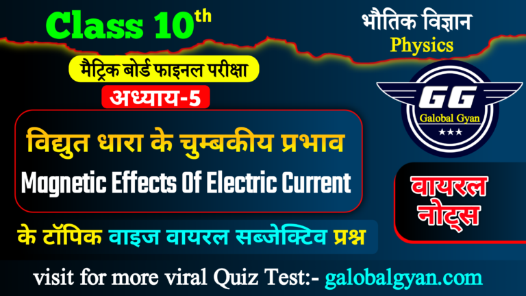 (PHYSICS) अध्याय-05 | विद्युत धारा के चुंबकीय प्रभाव वायरल Subjective प्रश्न